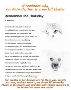 Remember Me Thursday For Animals